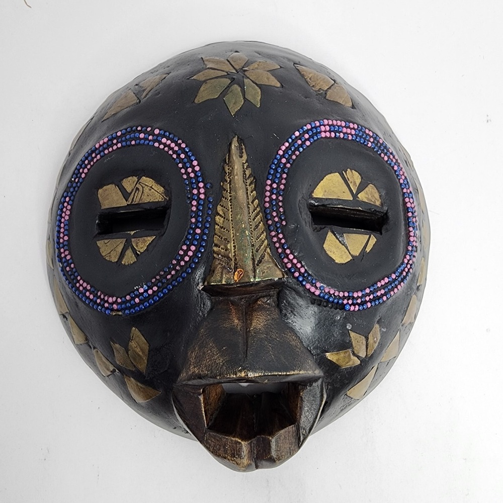 African Tribal‎ Wooden Mask Beaded Hanging Wall Decor